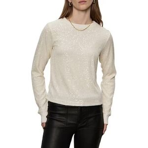 SANCTUARY | Long-Sleeve Crewneck Sparkle Top
